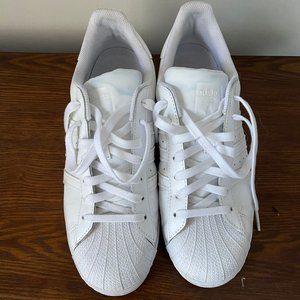 White Adidas Shell Toes- men's 10.5